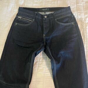 Gasoline Men's Skinny Jeans in Black with Contrast Stitching